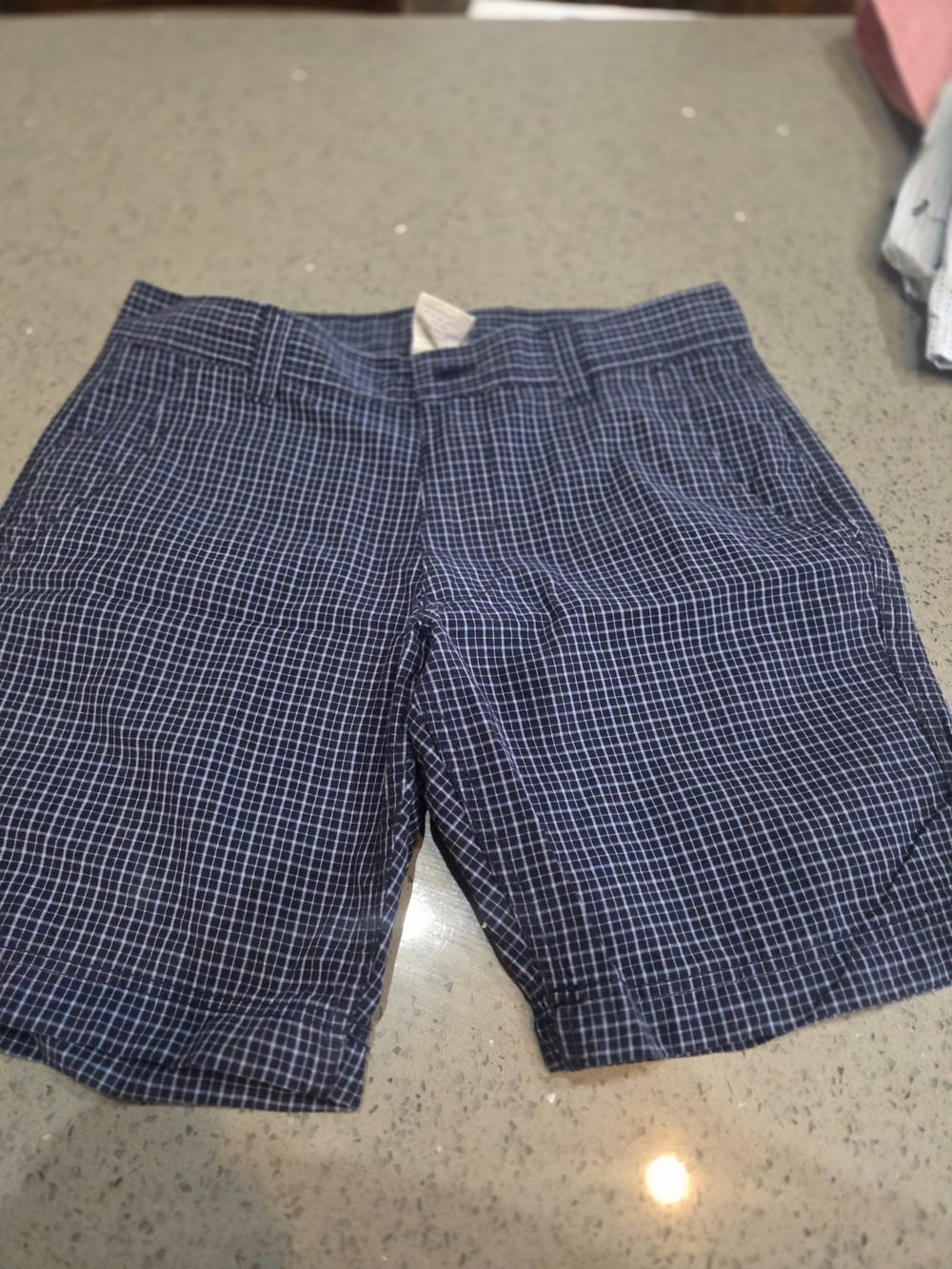 St. John's Bay Navy Blue Grid Flat-Front Shorts